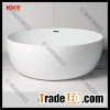 Pure white solid surface freestanding bathtub