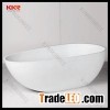 Acrylic solid surface freestanding white bathtub