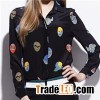 Dark Colour Viscose Print Long Sleeve Cool Shirt