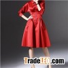 Cute Peter Pan Collar Long Zipper Fastening Fitted Waistband Elbow Length Sleeve Dress