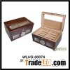 100 CT Glass Top Wooden Cigar Humidor