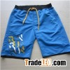 YJ-3021 Mens Microfiber Blue Velcro Elastic Waist Shorts Short Pants