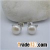 Natural Pearl Cat Silver Studs SSE042