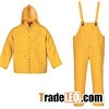 YJ-6022 Mens Womens Waterproof PVC Rain Suit Yellow Raincoats Rain Jackets Overalls