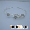 Luxury Plum Flowers Silver Cuff Bangles SSB006