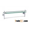 Brass chrome glass shelf with bar