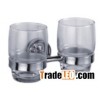 brass double tumbler holder,glass holder,toothbrush holder