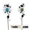 Solar-powered Metal And Color Glass Frog Garden Stake, Yard Outdoor Art Décor