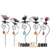 Color Glass/metal Elegant Butterfly Design Garden Stake