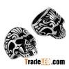 Mens Stainless Steel Skull Biker Ring