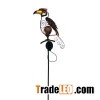 Solar-powered Metal And Color Glass Parrot Garden Stake, Yard Outdoor Art Décor