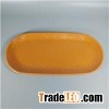 Yellow Solid Color Sand Finish Melamine Hammered Oval Tray