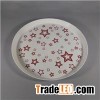 White And Red Stars Food Grade Melamine Round Serving Tray