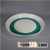 14.5inch Round Melamine Serving Tray With Line Emboss On Side Wall