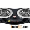 Hot Coil Plate With Humanism Heat-resistant Handle And Indicator Lights 1000w+1000w