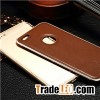 Iphone 6 Plus Aluminum Frame Genuine Leather Back Cover Push And Pull Phone Case