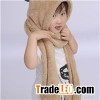 Fashion Neck Warm Winter Kids Boys And Girls Hoodies Gloves Pocket Earflap Hat Long Scarf Shawl Snoo