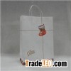 White Kraft Paper Christmas Gift Bag