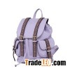 2 Buckle Pockets Pu Backpack