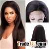 Yaki Straight Brazilian Human Hair Lace Front Wigs For Black Women