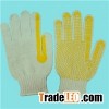 7G 100%polyester PVC Dotted Glove