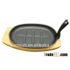 Steel handle cast iron frying pan