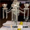 Elegant Tall Wedding 5 Arms Beaded Crystal Candelabra For Wedding Table
