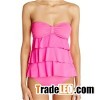 Tiered Ruffle Tankini Swim Top And Hipster Brief Bottom, Ruffle Tankini Swimsuits