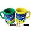 Factory customize cartoon silicone wrapped souvenir mugs
