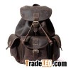 Crazy Horse Leather-Like Vintage Women's Backpack School Bag