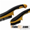 Black Steel Bristle TPR Handle Wire Brush