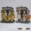 DOGS W/WELCOME SIGN GARDEN DECOR