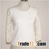 Lace Spring And Autumn Stripe Knit Sweaters