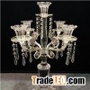 Coloured Glaze Silver Crystal Candelabra