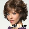 Wavy Chin Length With Bangs Brown Affordable Human Hair Wigs
