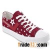 Classic Wine Red Women''s Low Top Flat Walk Shoes