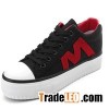 Classic Black Red Text Print Women''s Platform Sneakers