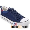 Women''s Navy Blue Comfortable Retro Work Out Plimsolls Shoes