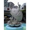 riding fish fountain sculpture