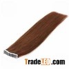 14-28 Inch Brown Straight Remy Hair Tape Human Hair Extension
