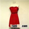 Knee Length Red Chiffon Bridesmaid Dresses BM1533