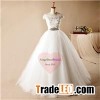 Boat Neck Organza Wedding Dresses WD1550