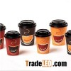 Disposable Coffee Bean Printed 9oz Hot Coffee Paper Cup with lids