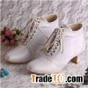 Lace up Chunky Heel Wedding Shoes Winter