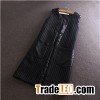 Two-tone Melange Woolen Rib Print Slit Up Each Sides Woman Long High Quality Vest