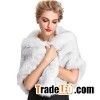Wide Faux Fur Cape In Tip-dyed Plaid Shawl For Women