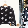 Faux Fur Sweaters For Womens In Star Print Pullover Crew Neck Coats