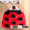 Girls Dot Print Faux Fur Mini Skirt