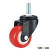 Light medium duty PU caster threaded stem