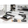 White leather sofa